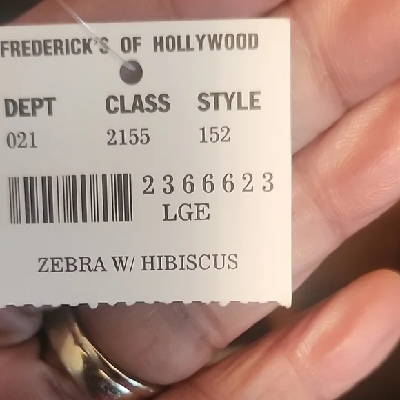 SEDUCTION BY FREDERICK'S Zebra Print Chemise Set w/ G-String Size L - Picture 2 of 7